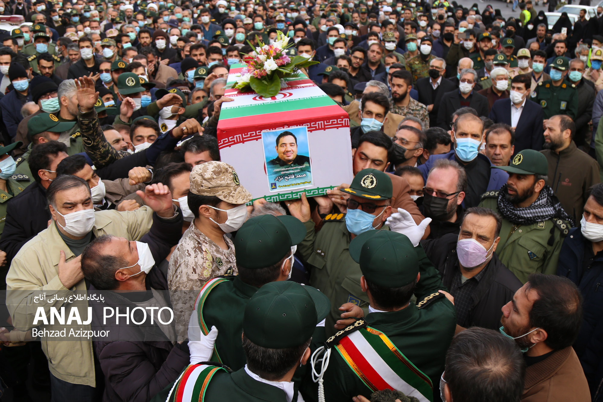 تشییع پیکر جانباز شهید صمد فاتح نژاد در تبریز