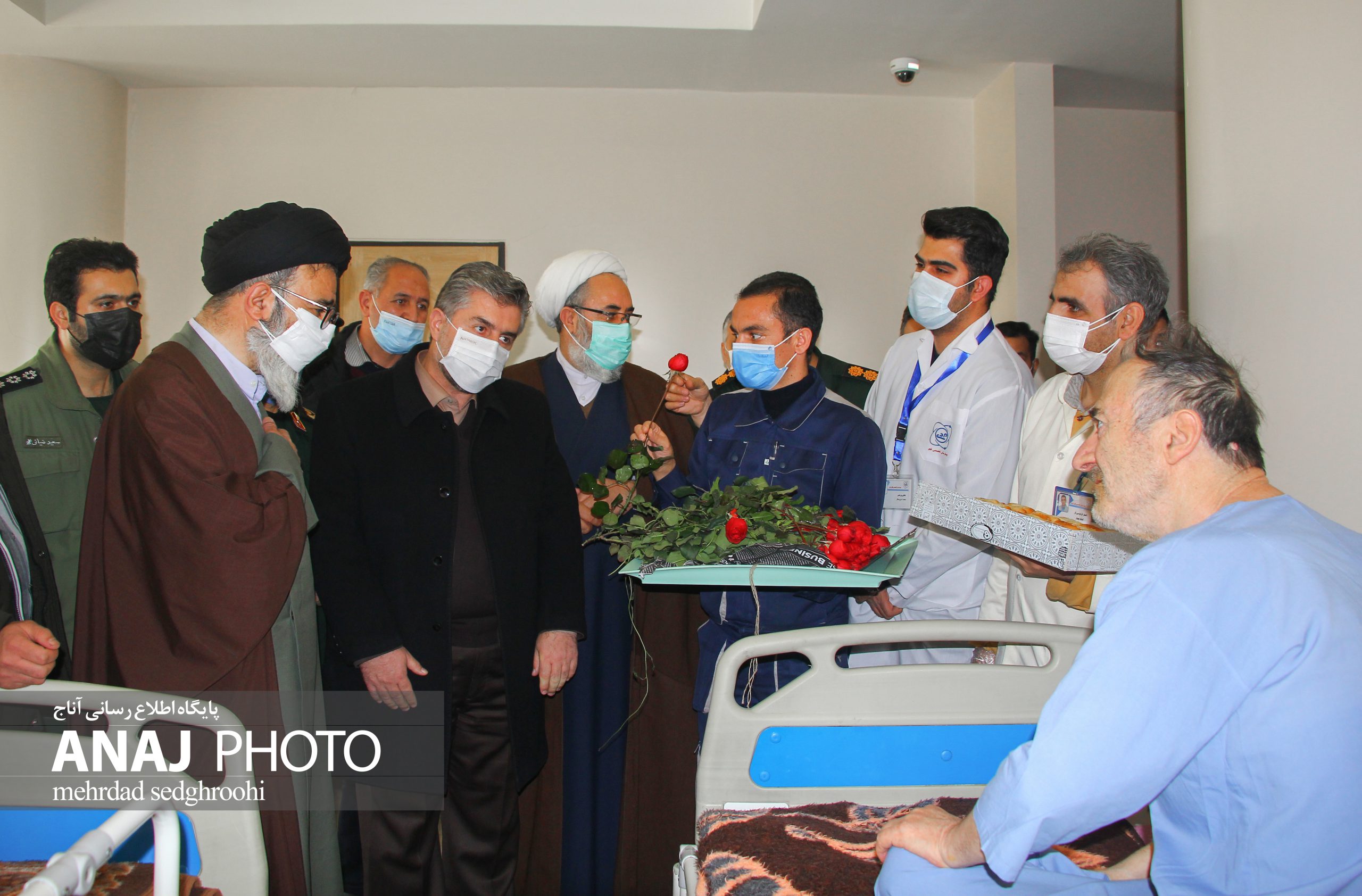 بازدید امام جمعه تبریز و فرمانده سپاه عاشورا از جانبازان (بیمارستان فجر تبریز)
