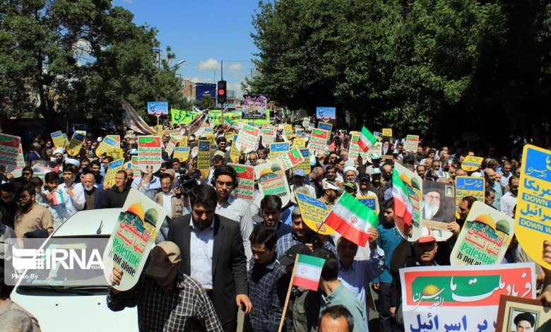 حضور پُرشور مردم آذربایجان در حمایت از فلسطین/ فریاد «مرگ بر اسرائیل» طنین انداز شد