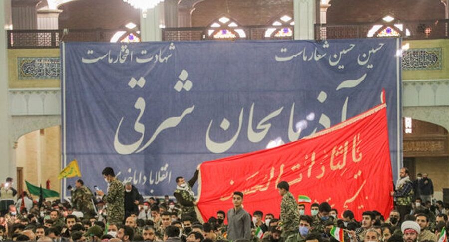 تشییع باشکوه پیکر شهید جعفر فیضی پور در بناب