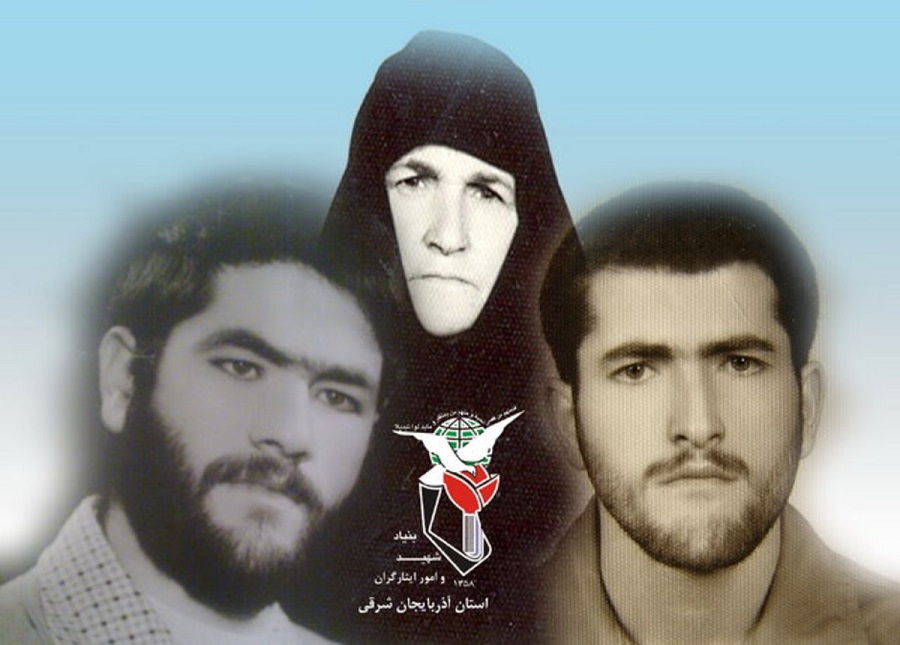 تشییع پیکر مادر ۲ شهید دوران دفاع مقدس در آذرشهر