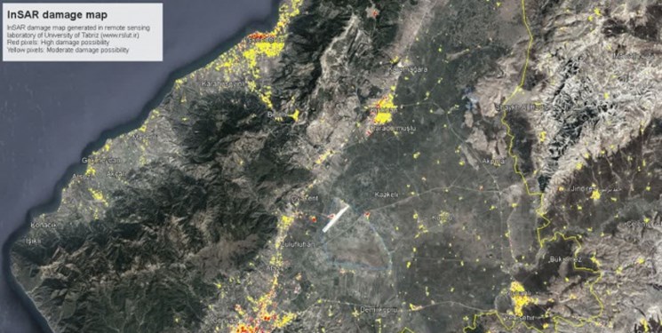 تهیه نقشه‌های آسیب ساختمان‌ها و جابه‌جایی زمین در زلزله ترکیه توسط دانشگاه تبریز