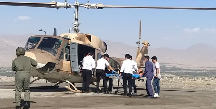 پرواز اورژانس هوایی برای امداد رسانی سانحه رانندگی محورجلفا -خوی