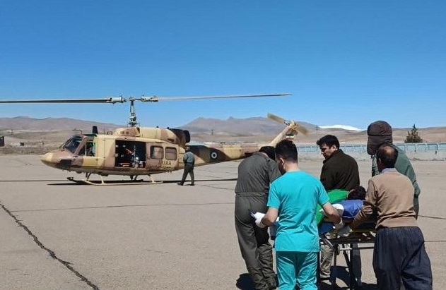 پرواز اورژانس هوایی برای انتقال مصدوم از مراغه