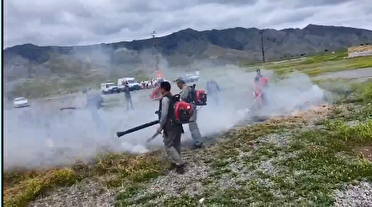 تمرین مهار آتش در جنگلها و مراتع شهرستان خداآفرین