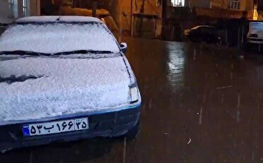 بارش تگرگ بهاری در روستای تاریخی کندوان اسکو