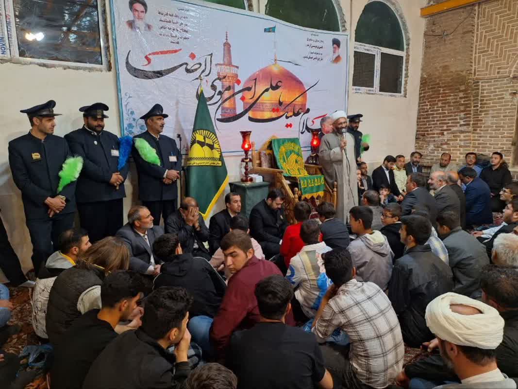 آئین استقبال پرچم رضوی در امام‌زاده موسی و علی(ع)