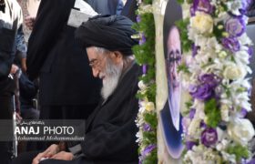 مراسم چهلم سومین شهید محراب در گلزار شهدا وادی‌رحمت