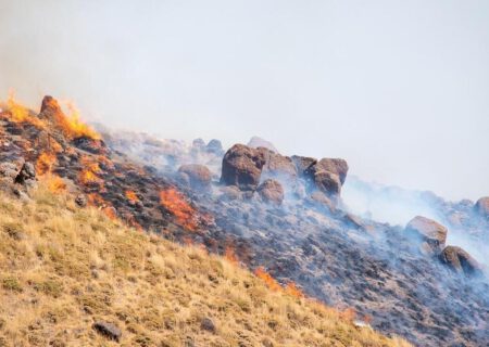 مهار کامل آتش‌سوزی مراتع اهر