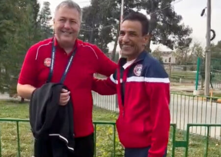 دیدار و خوش‌وبش سرمربیان تراکتور و روشن تاجیکستان