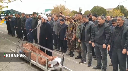 تشییع پیکر پدر شهید دوران دفاع مقدس در شهرستان میانه