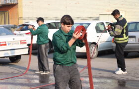 مانور نمایش قدرت هنرستان آتش نشانی تبریز